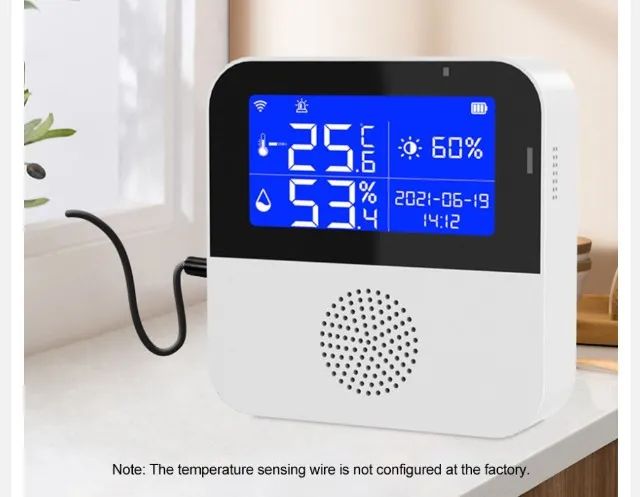 Sensor De Umidade Temperatura Tuya Wifi Inteligente Higrômetro Termômetro COD-AM491  - Foto 3