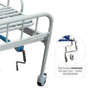 Cama hospitalar 02 manivelas e Colchão hospitalar  - Foto 3