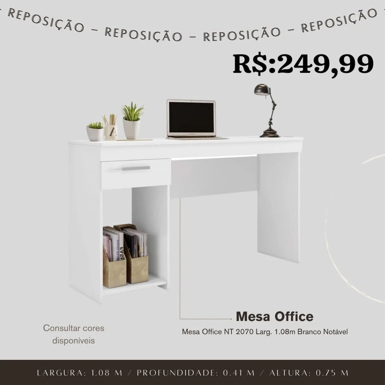 MESA PARA ESCRITÓRIO/ESTUDOS64840778200577120