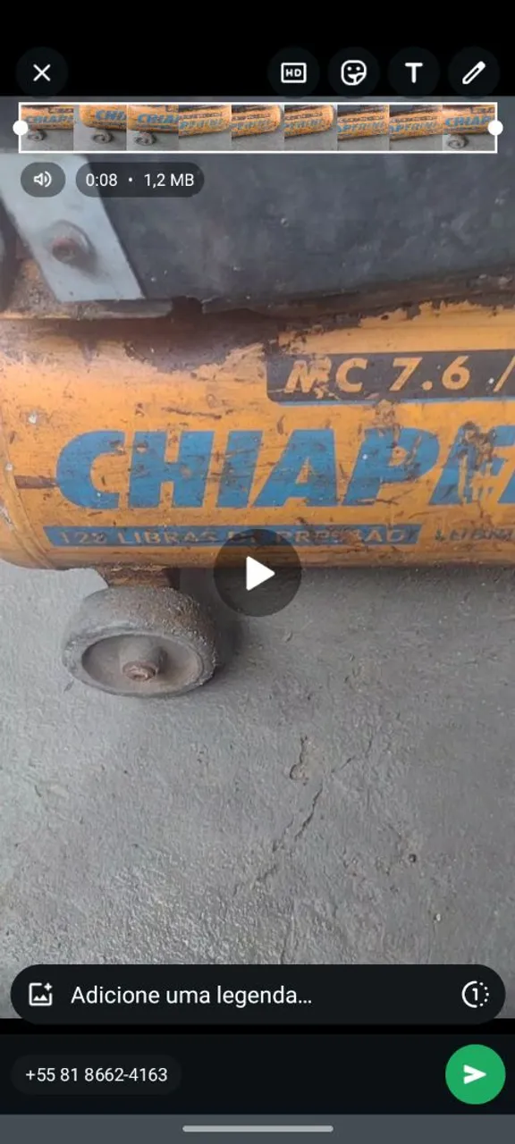 Compressor de Ar Chiaperini MC 7.6
