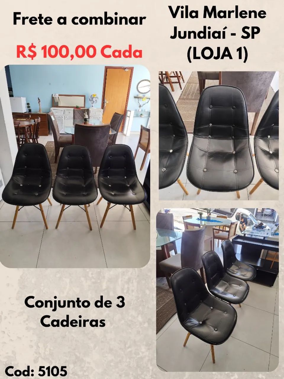 3 Cadeiras Eiffel R$ 100,00 cada 