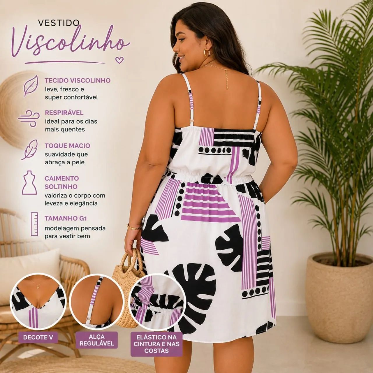 Vestido plus sizes em viscolinho  - Foto 2