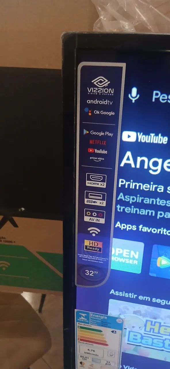 Tv vizzion 32 polegadas smart Android Bluetooth Cromecast semi-novo aceito cartão  - Foto 2