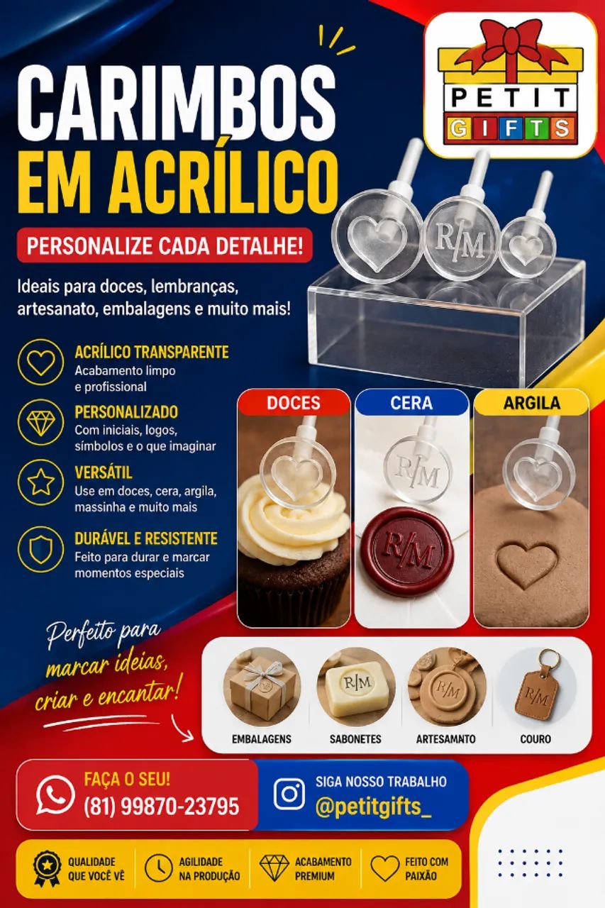 Valorize seus produtos com carimbos para doces, bolos
