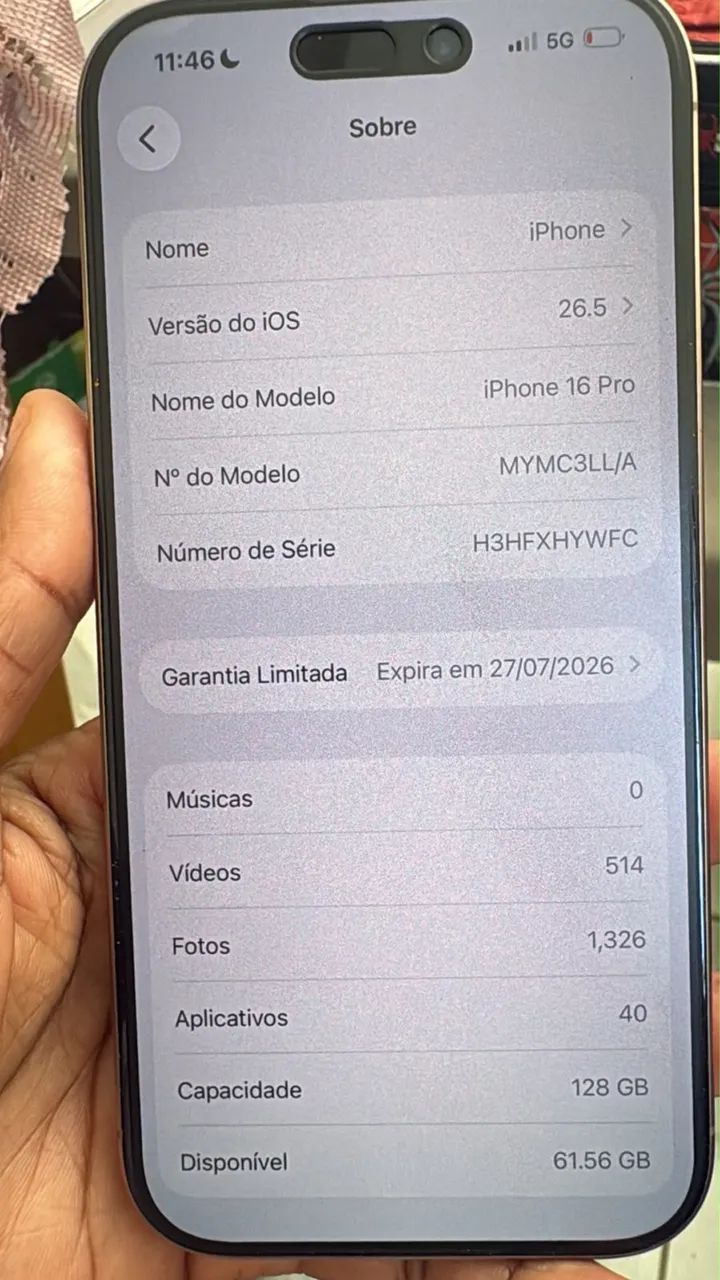 Celular iPhone 16pro 128gb