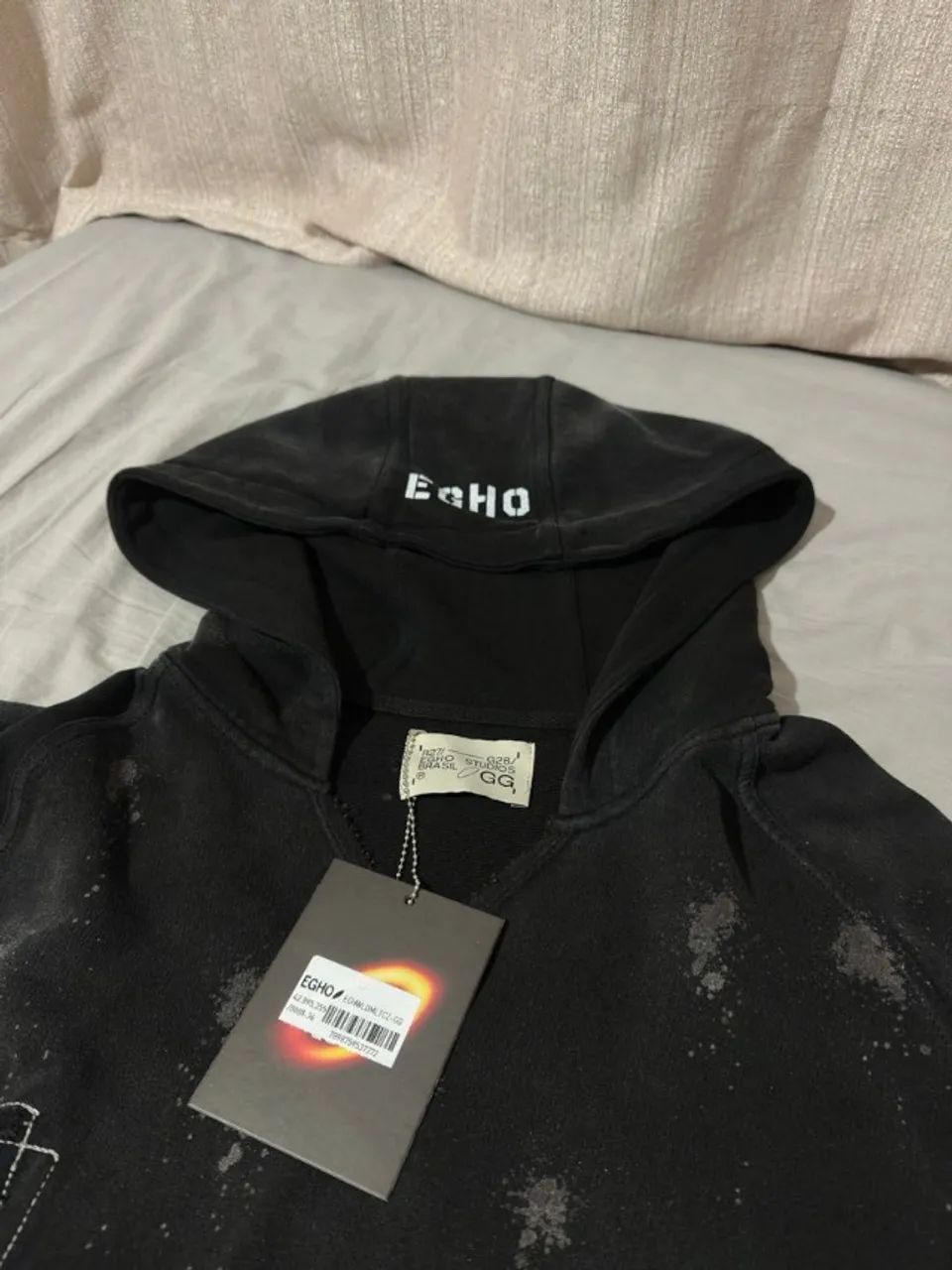 moletom egho studios void hoodie dirty black - Foto 4