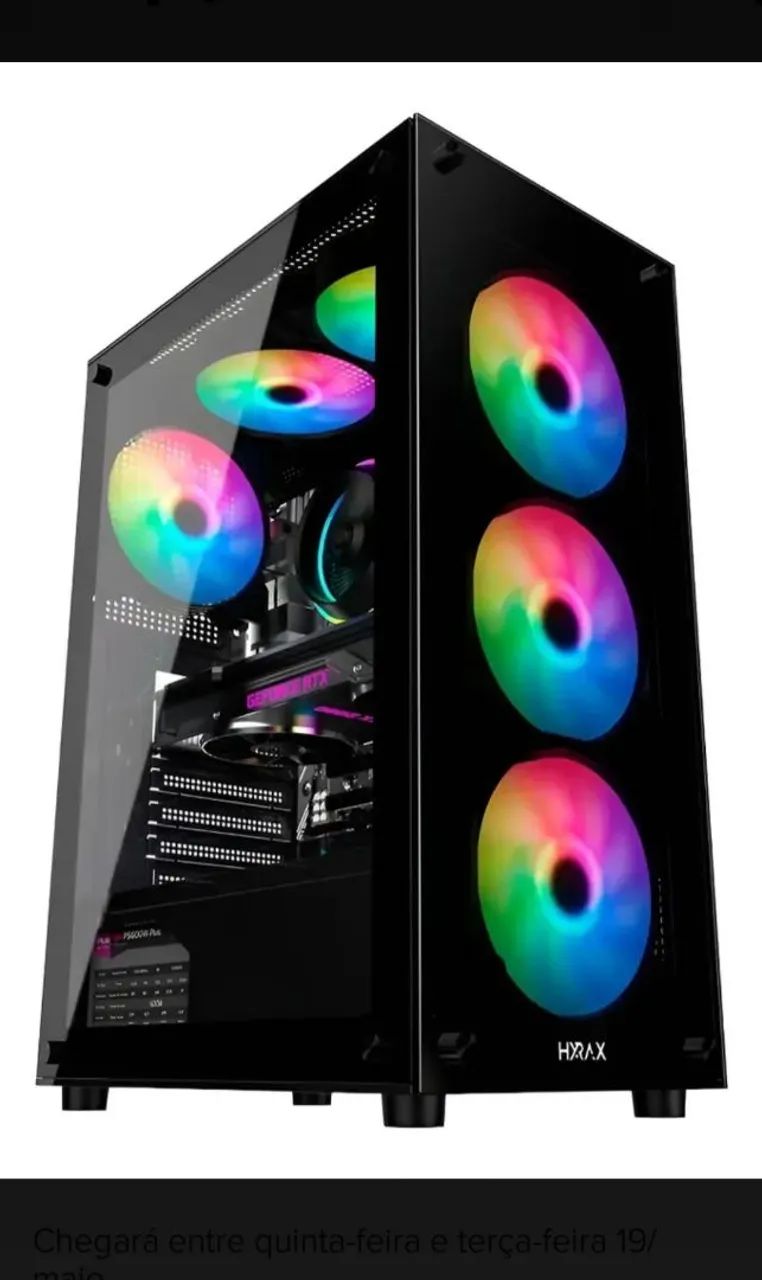 Gabinete Gamer Hyrax GHB210, Mid Tower, 6x Fans ARGB