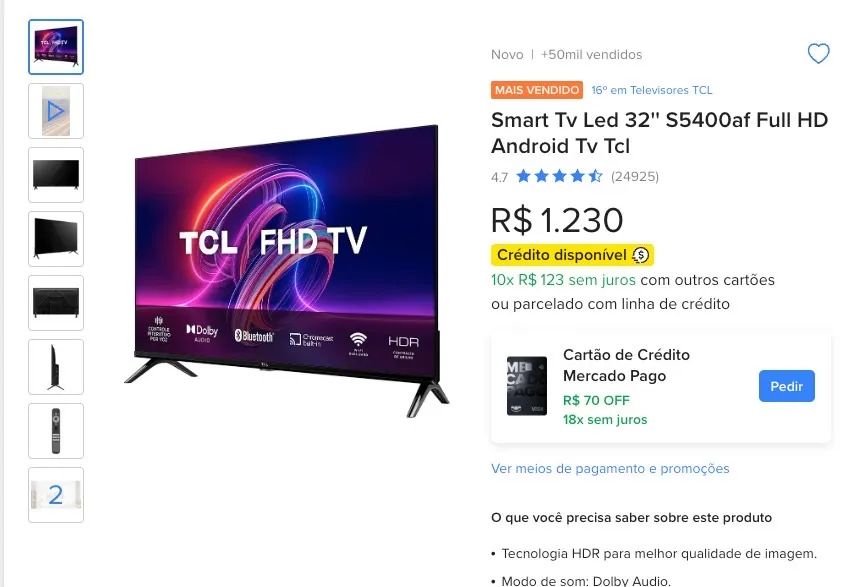 TV TCL 32 FULL HD HDR - Foto 3