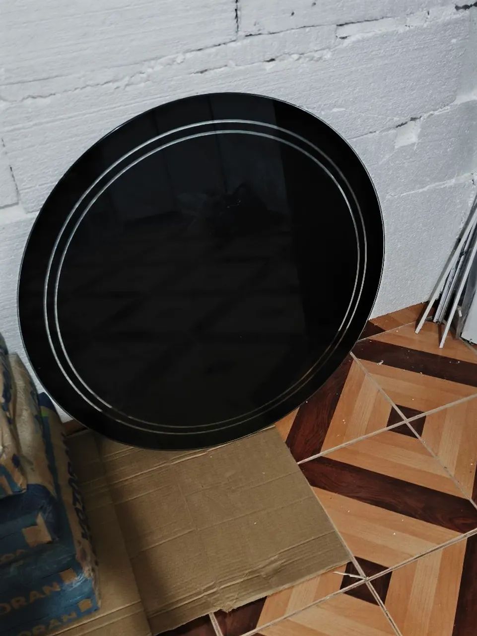Tampo de mesa vidro preto 