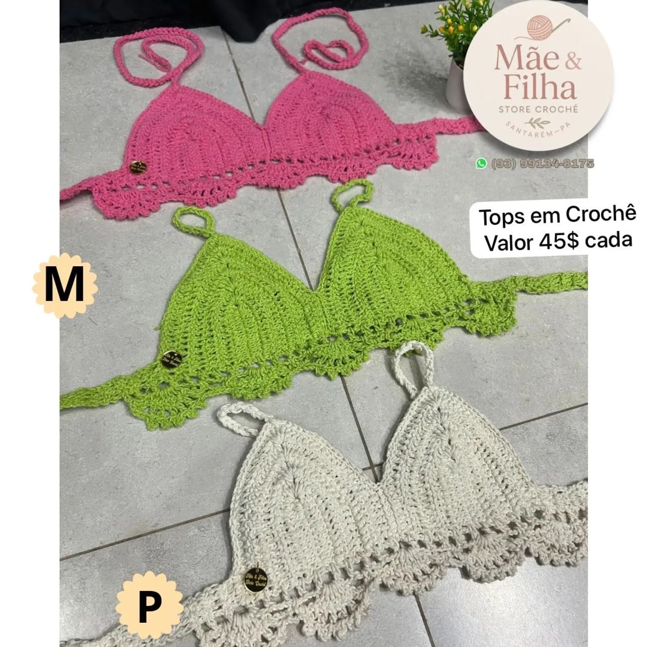 Tops em crochê Croped