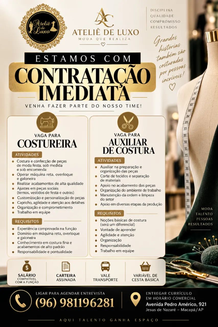 Costureira e Auxiliar de costura - Foto 2