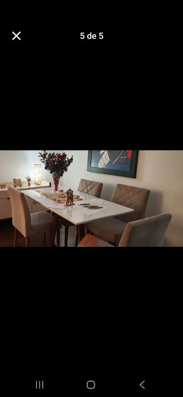 Vendo mesa semi-nova com 4 cadeiras estofadas!  - Foto 5