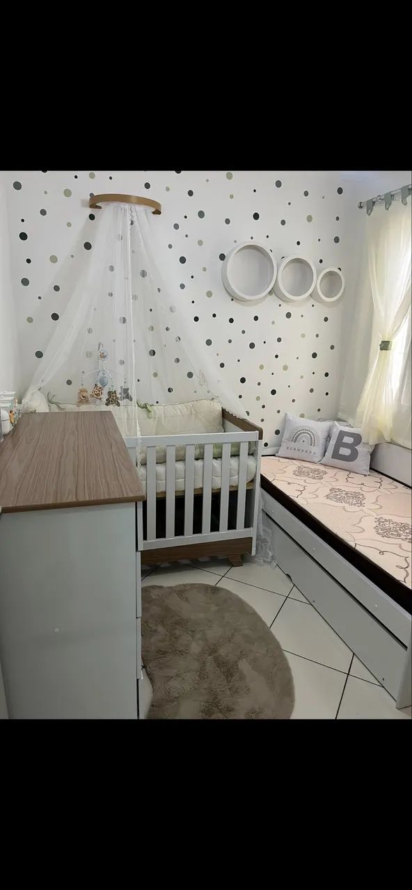 Berço Novo com Colchão + Dossel
