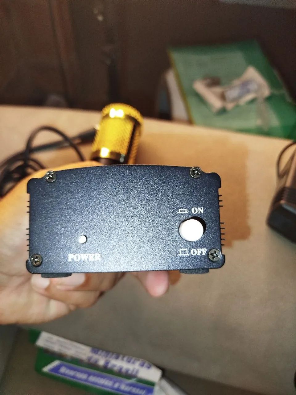 Kit microfone condensador vm800 + Phantom Power externo+ cabo XLR - Foto 5