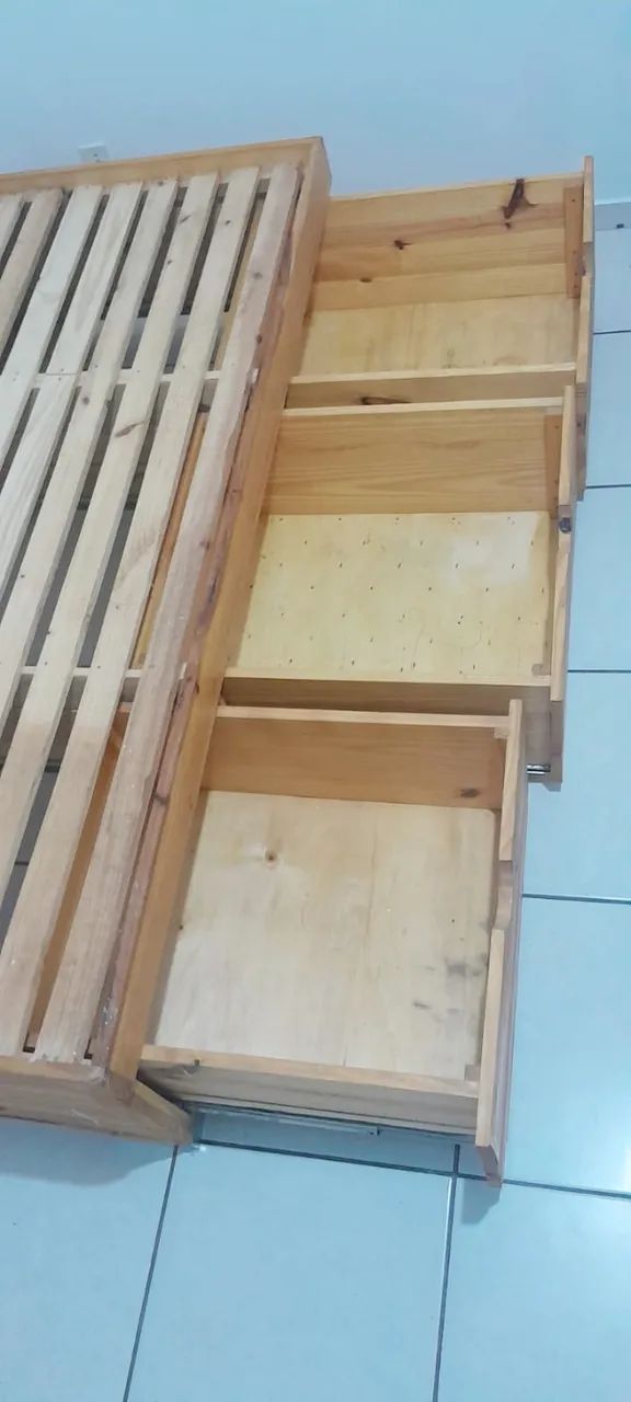 Cama de Solteiro 3 gavetas Pinos - Foto 2