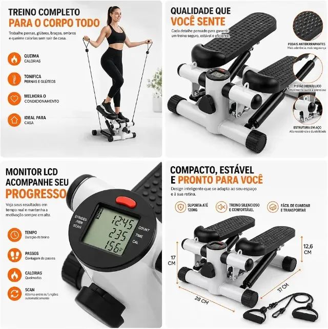 Mini Stepper - Simulador de Caminhada Ginástica com Elástico  - Foto 2