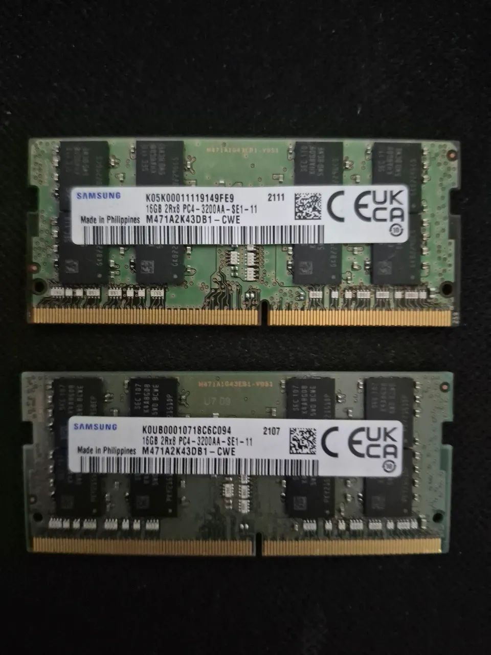 2x Memoria Ram Notebook Samsung