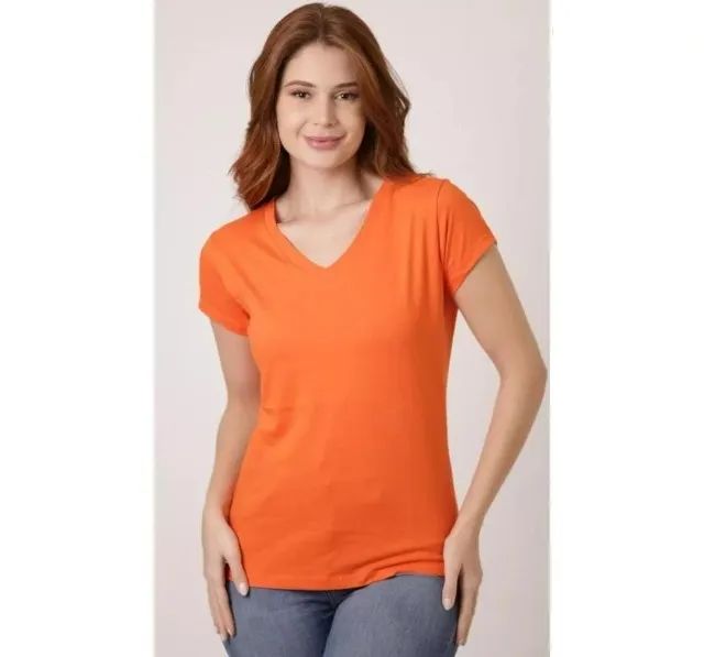 Babylook Feminina Laranja Gola V G