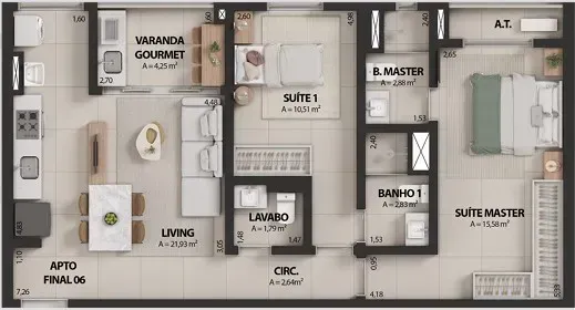 PLANTA 76m²