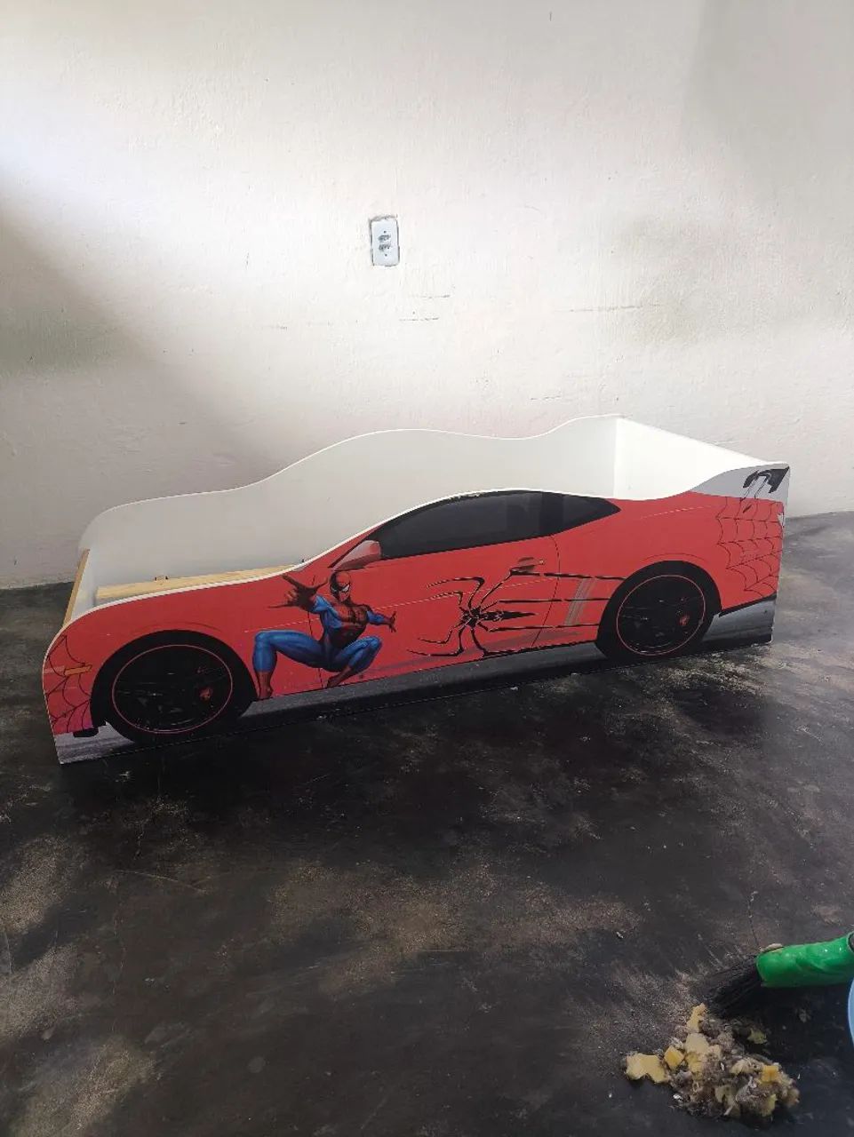 Cama Berço carro Homem Aranha Menino c/ colchão montessoriana Heróis 