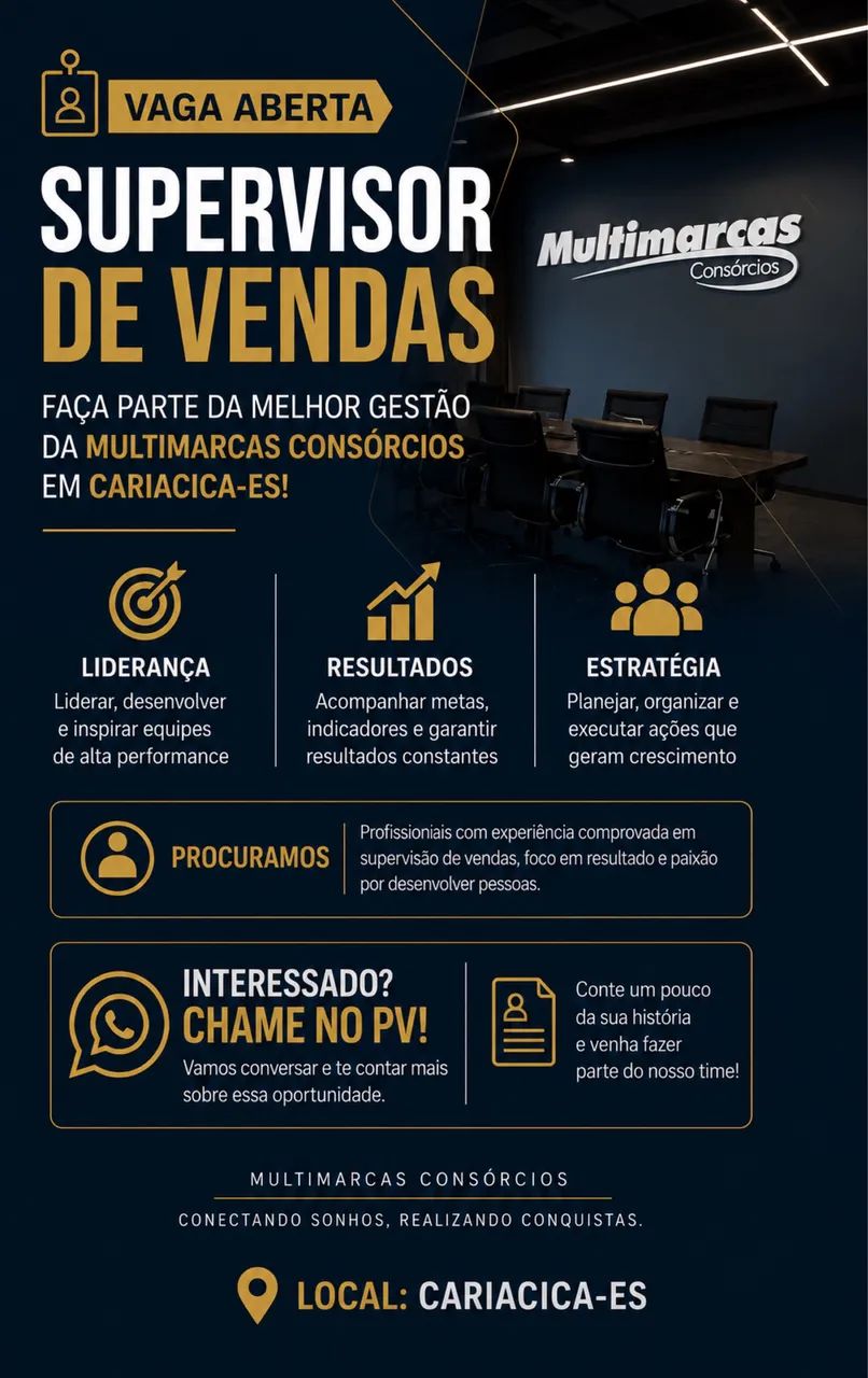 Vaga Para supervisor 