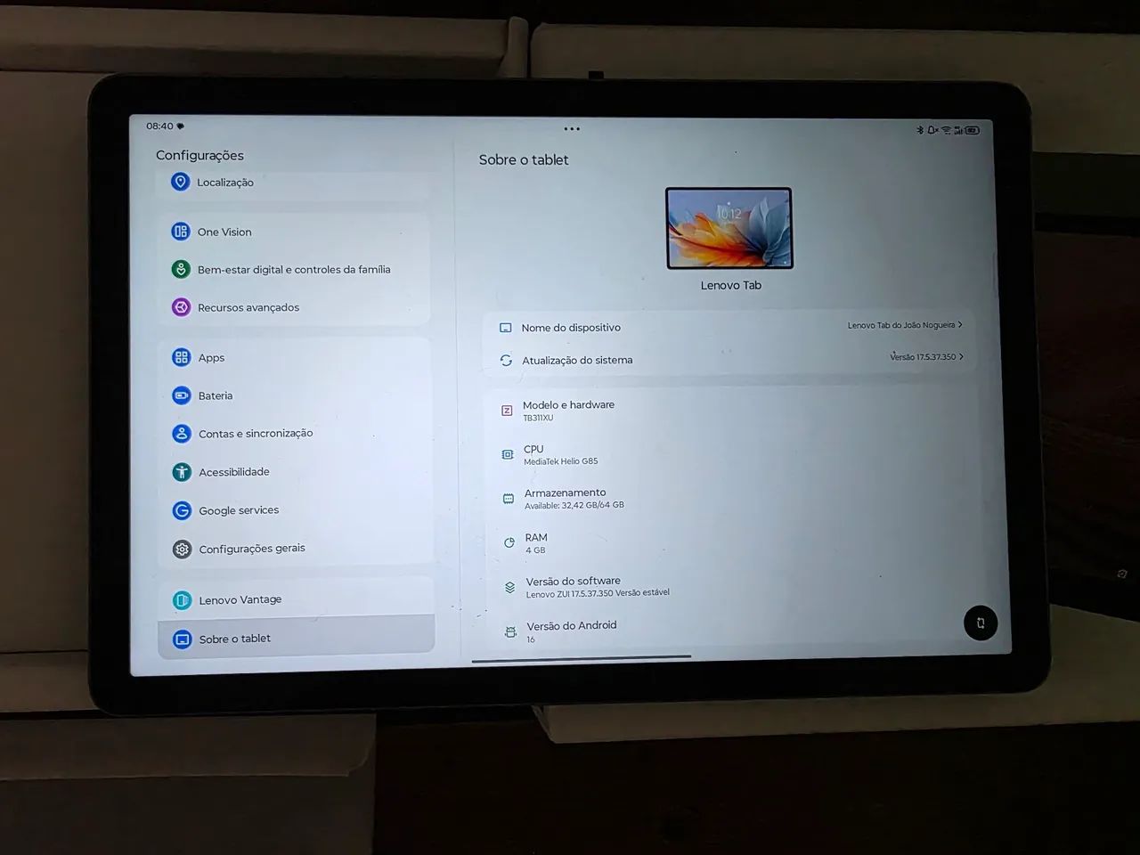 Tablet Lenovo Tab 4G / 64GB  Cinza  - Foto 2