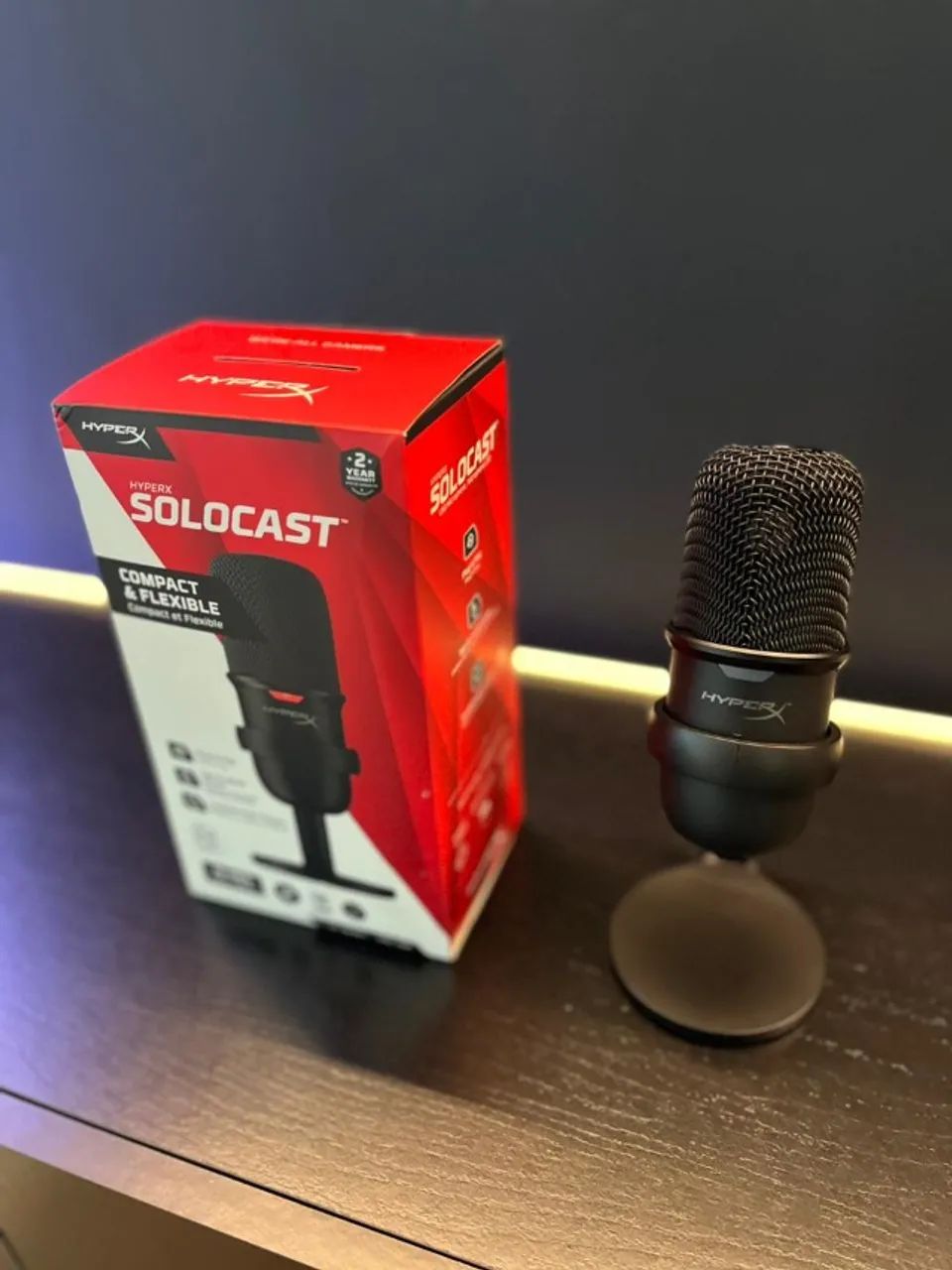 Microfone HyperX Solocast - Fone Gravação e Gamers