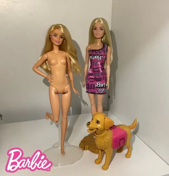Lote- 2 bonecas Barbies + cachorrinho 