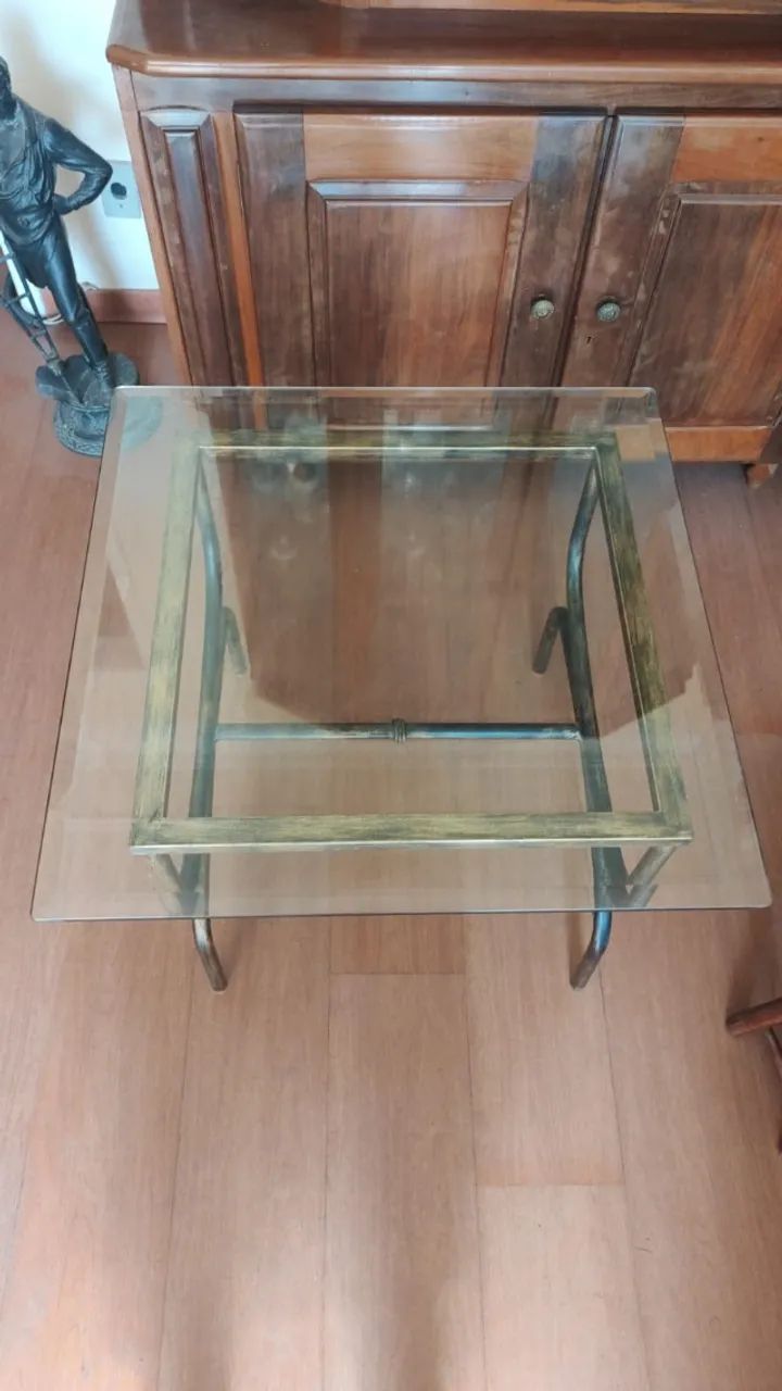 Mesa de vidro ferro envelhecido  - Foto 2