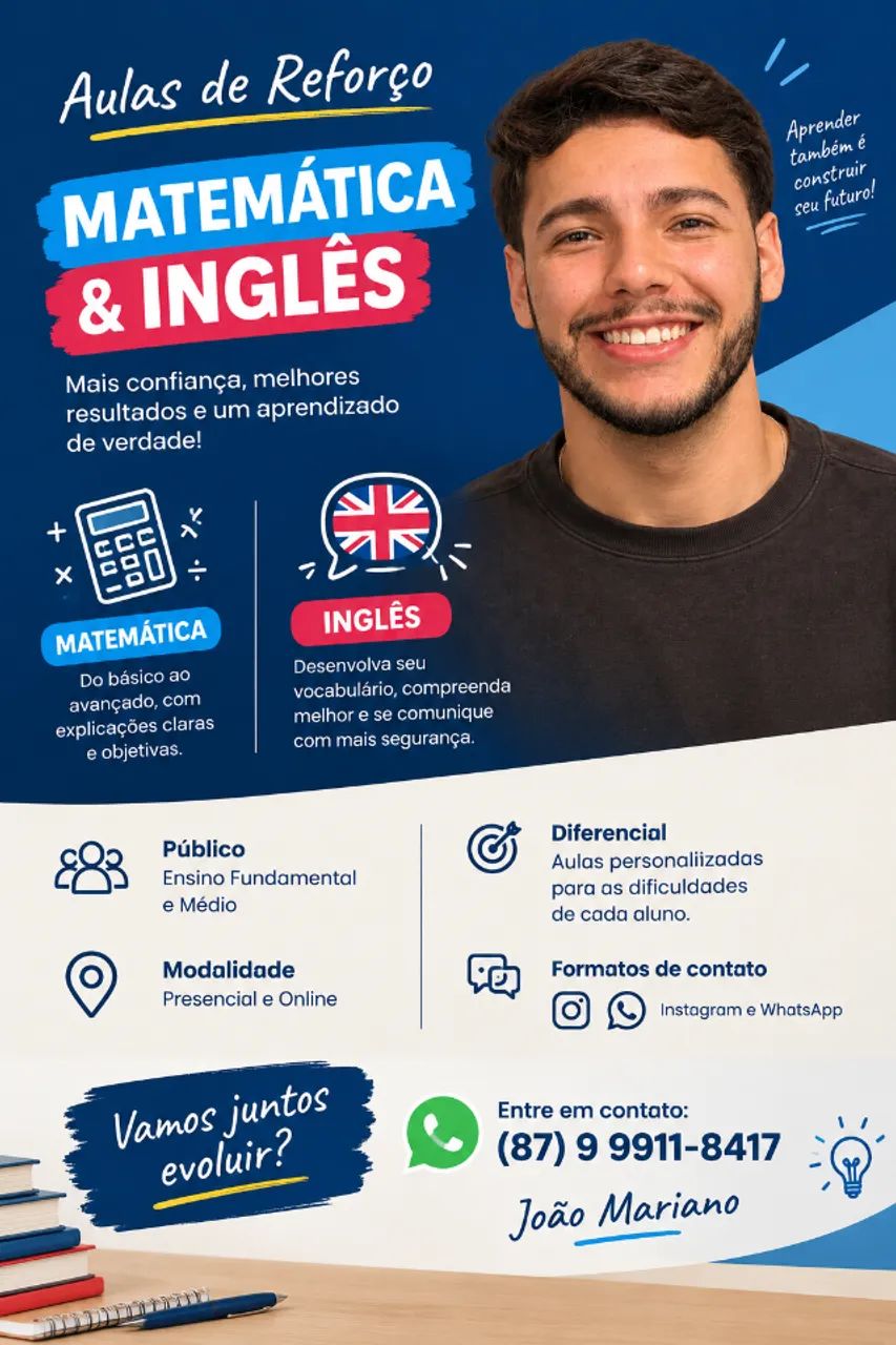 aulas de reforço para fundamental e ensino médio