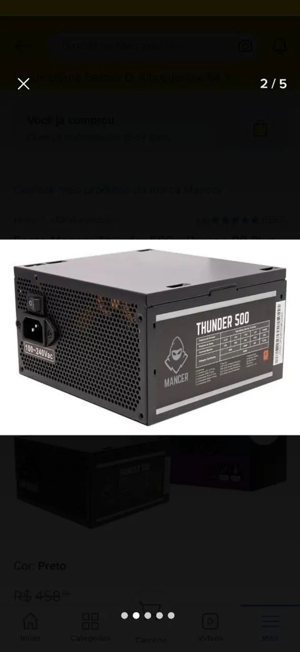 Fonte Mancer Thunder 500w 80 Plus Bronze MCR-THR - Foto 4