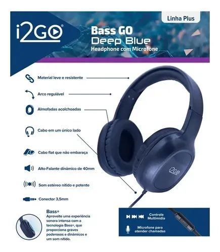 Fone de ouvido Bluetooth I2GO - Foto 3