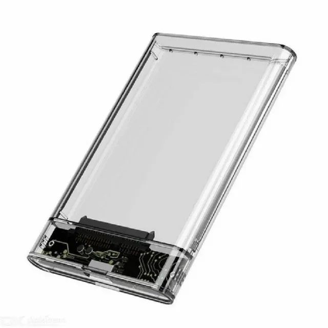 Case em acrílico pra HD sata 2.5 SSD + cabo USB 3.0 - Foto 2