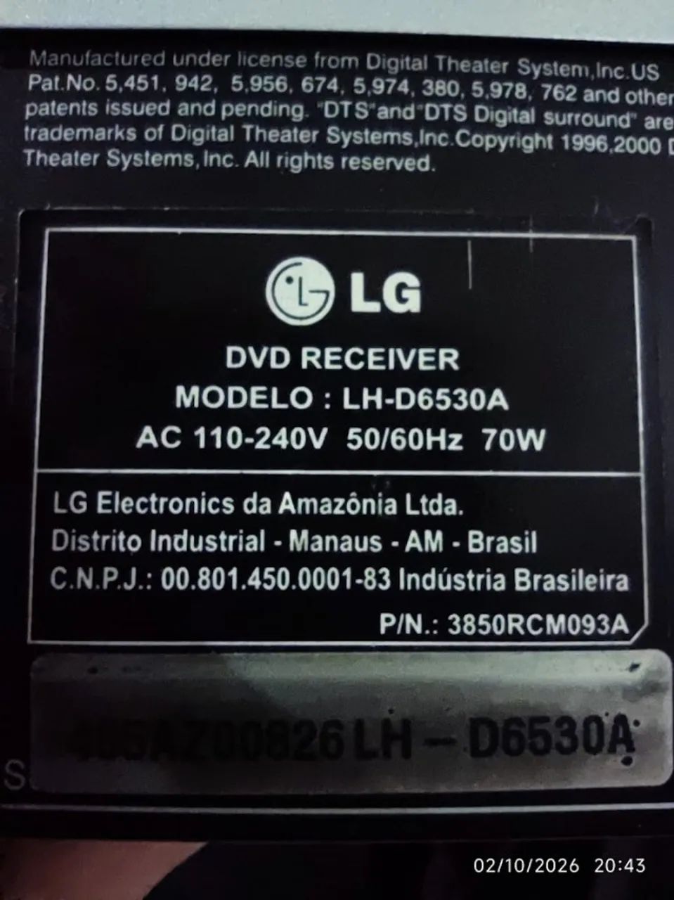DVD Receiver LG + Subwoofer passivo - Foto 2