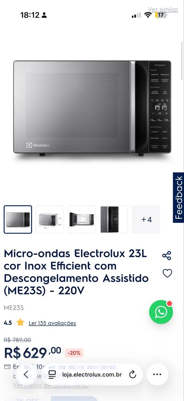 Microondas Eletrolux Efficient - Foto 5