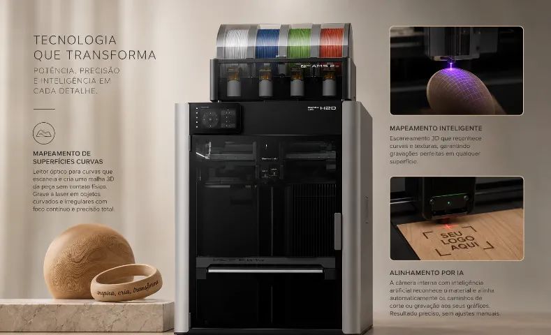 IMPRESSORA 3D BAMBU LAB H2D COMBO AMS 2 PRO MULTICOLOR 1000 - Foto 5