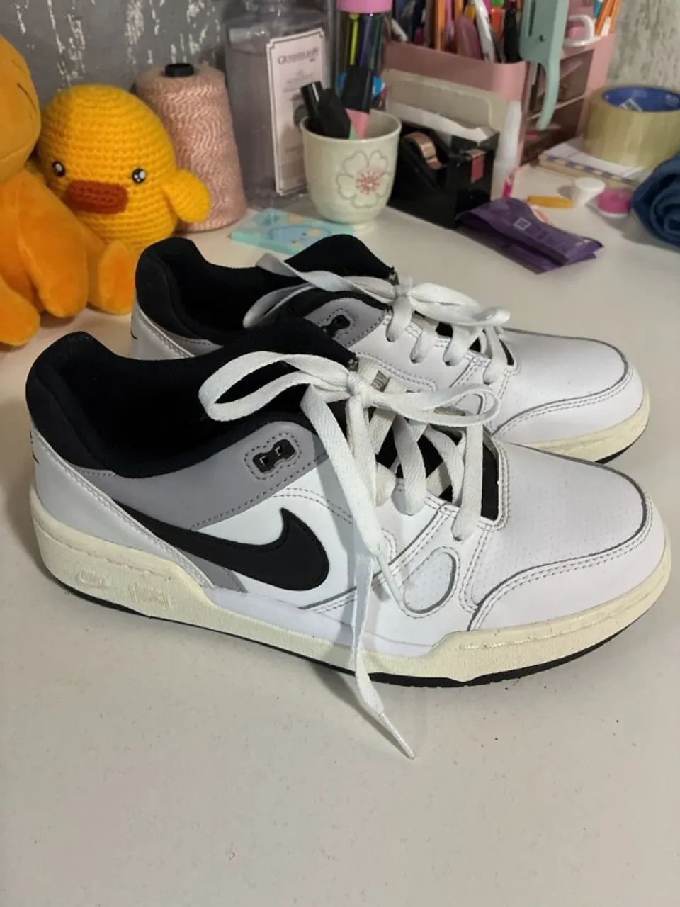 tênis nike full force lo branco 38 - Foto 5