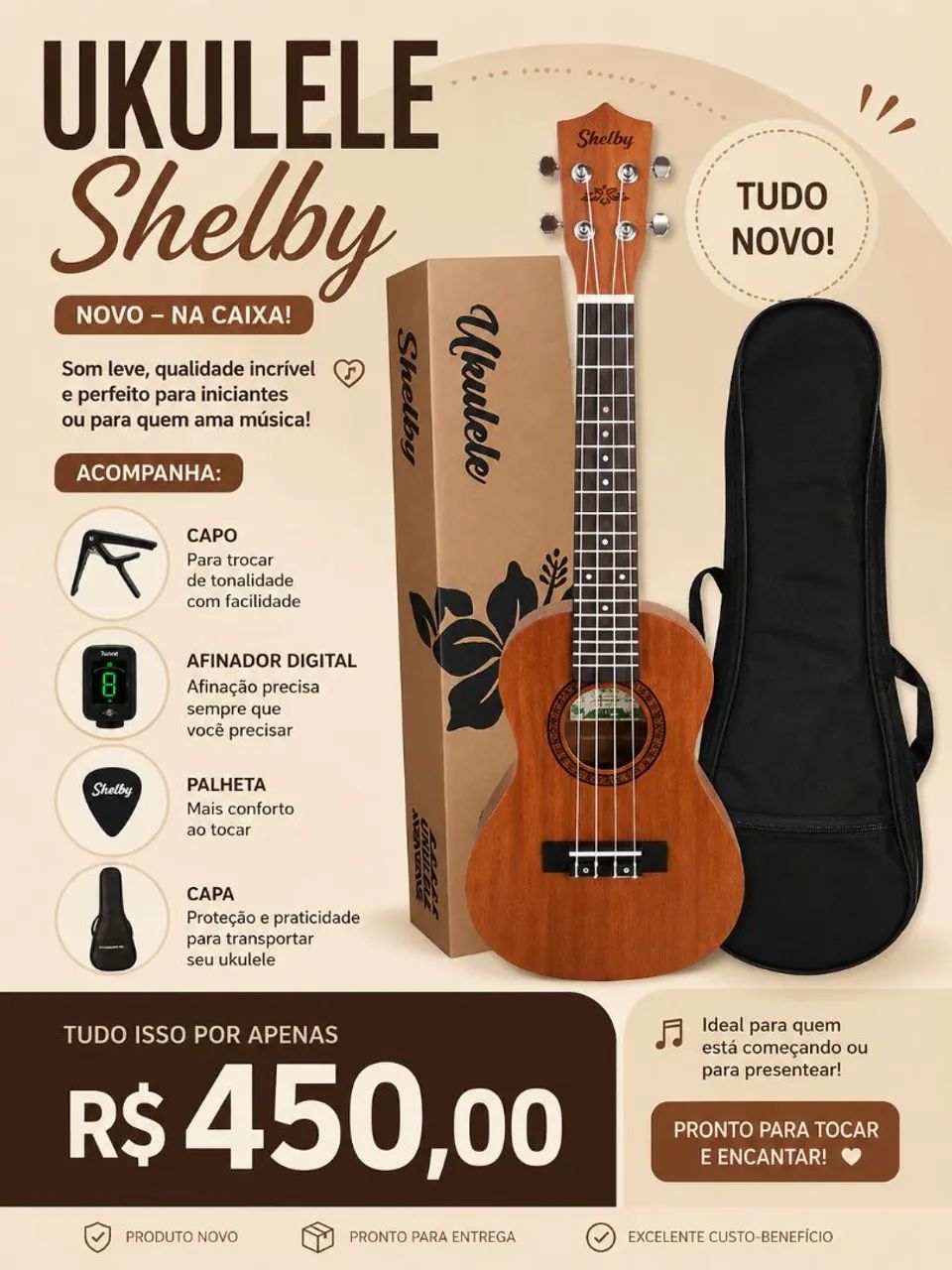 Ukulele a venda novo 