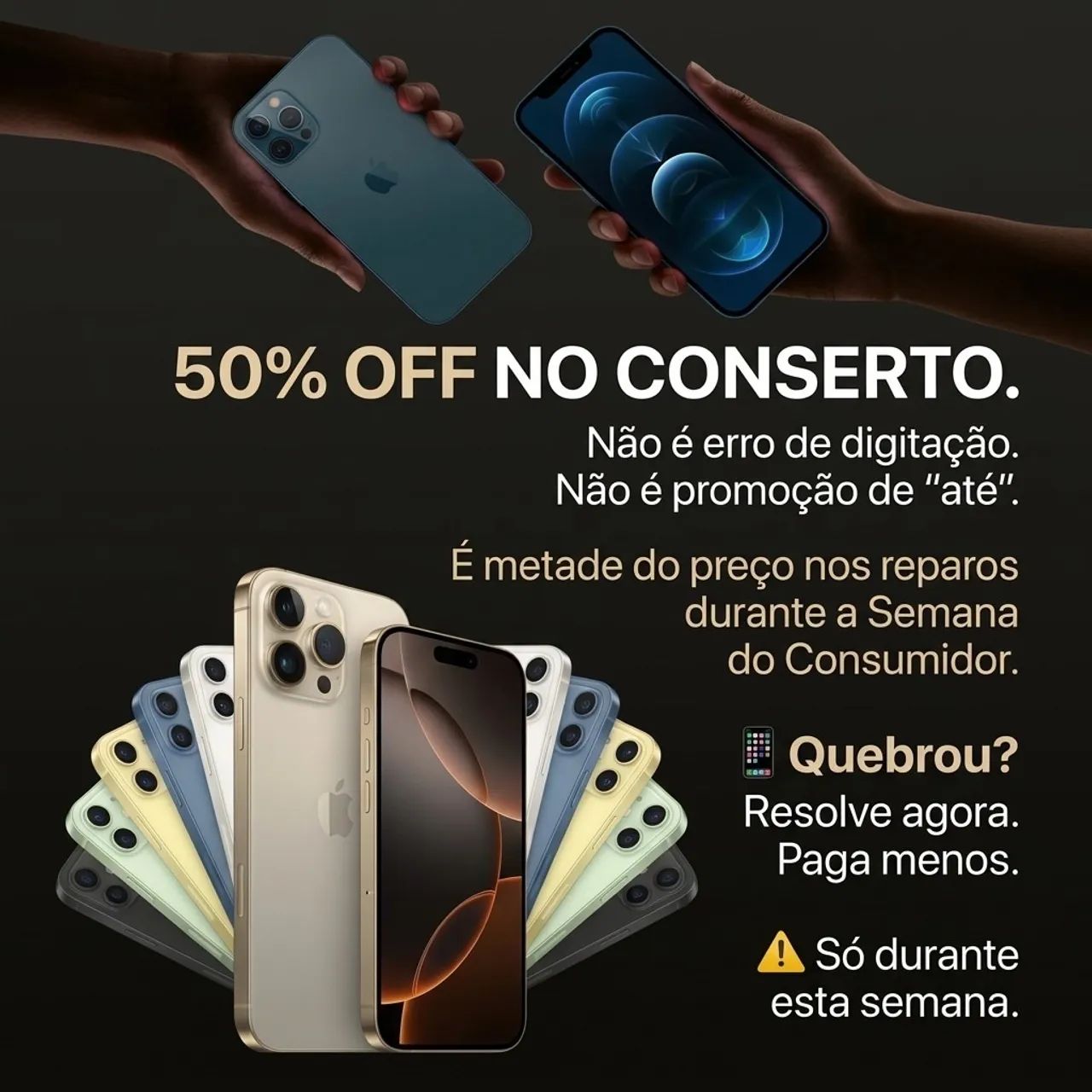 Reparo em 50% está semana