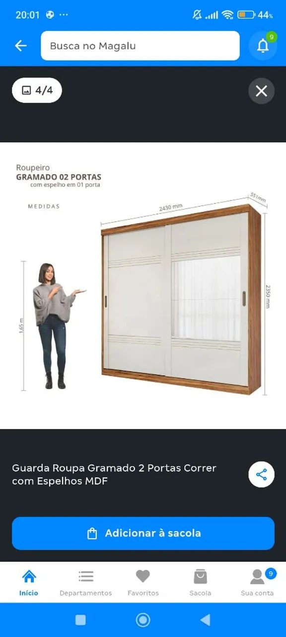 Guarda roupa duas portas de correr  - Foto 3