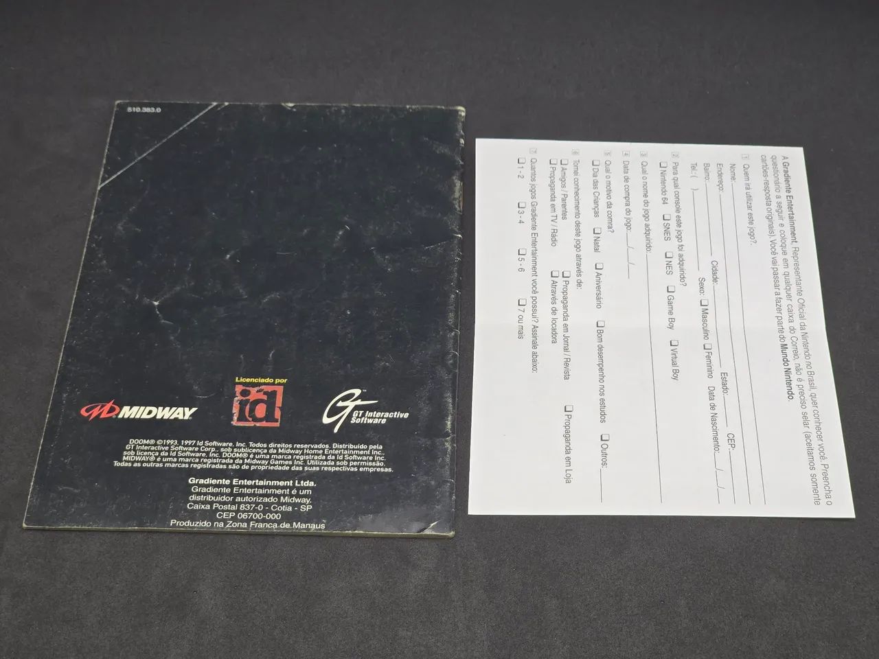 Manual e Cartão Resposta Doom 64 GRADIENTE ORIGINAL  - Foto 2