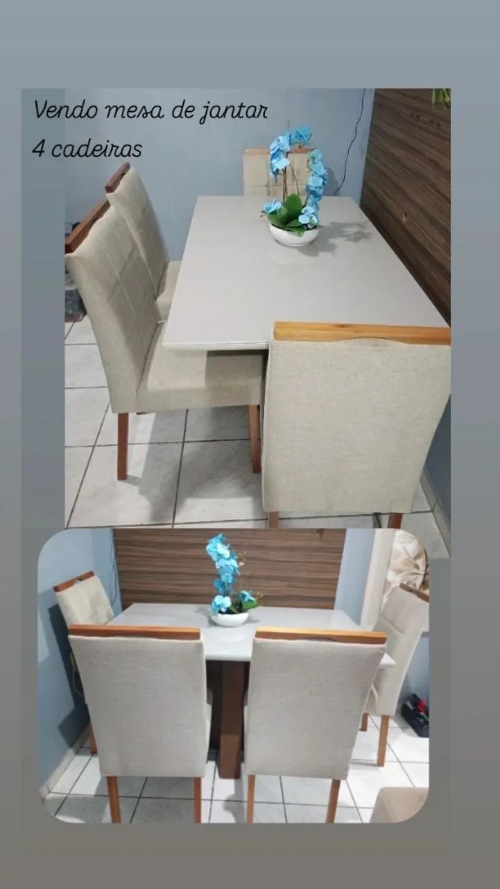 Vendo mesa com 4 cadeiras 