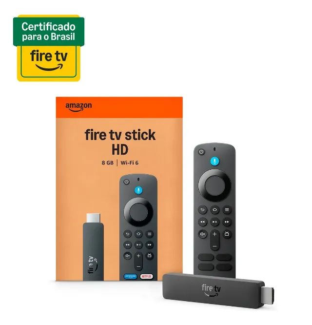 Amazon 2ª Geração Fire Tv Stick Hd Ger 26 Preto De Voz