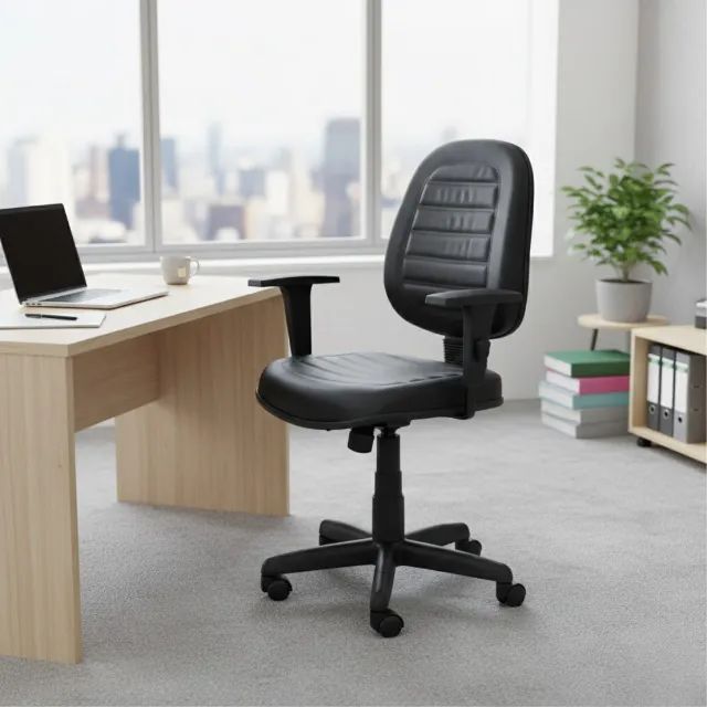 Cadeira Diretorzinha Costurada Giratória Braços Reguláveis Conforto Ergonômico 32988