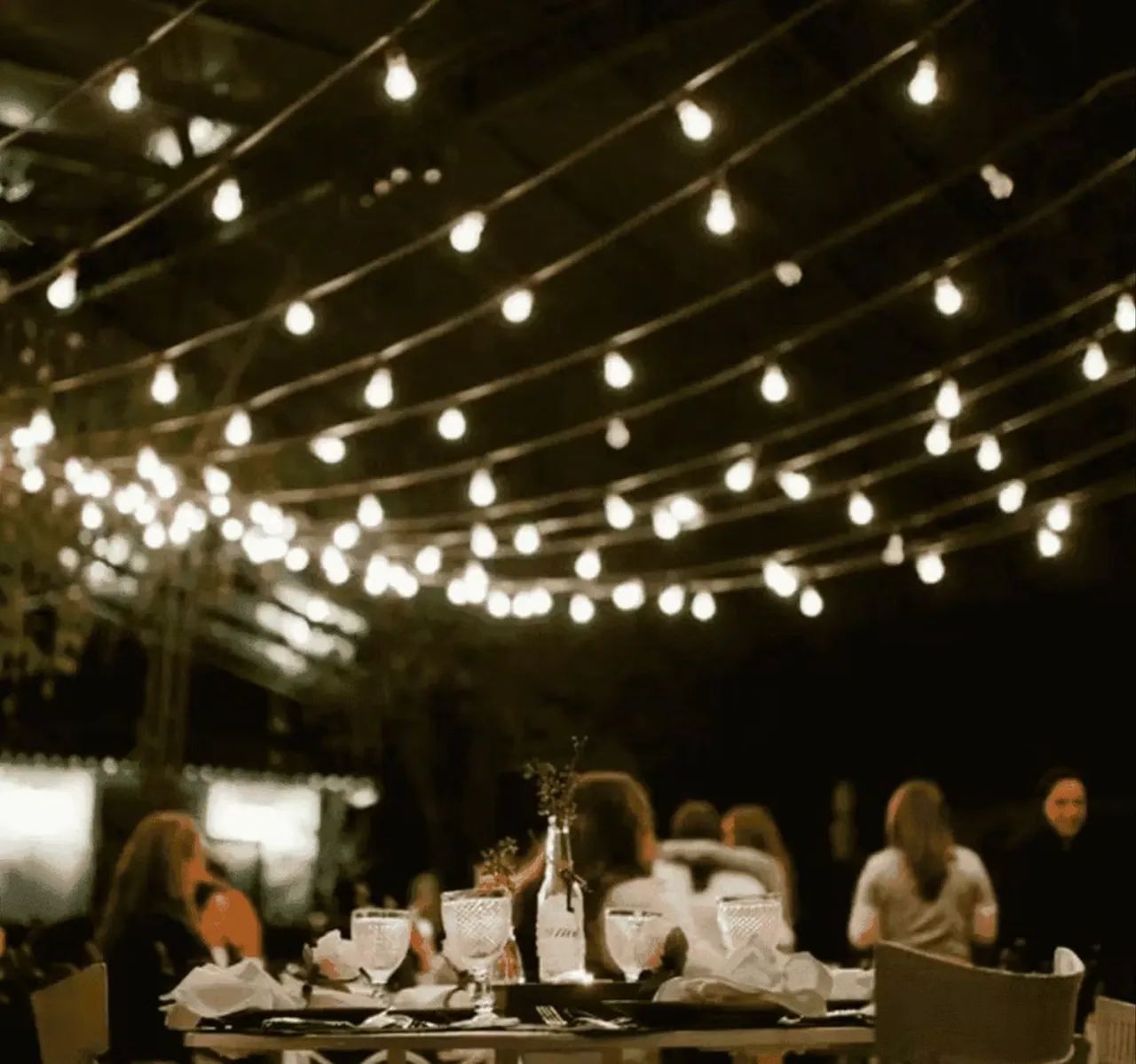 Varal de Luzes Cordão de Iluminação 10 Soquetes Preto 10m