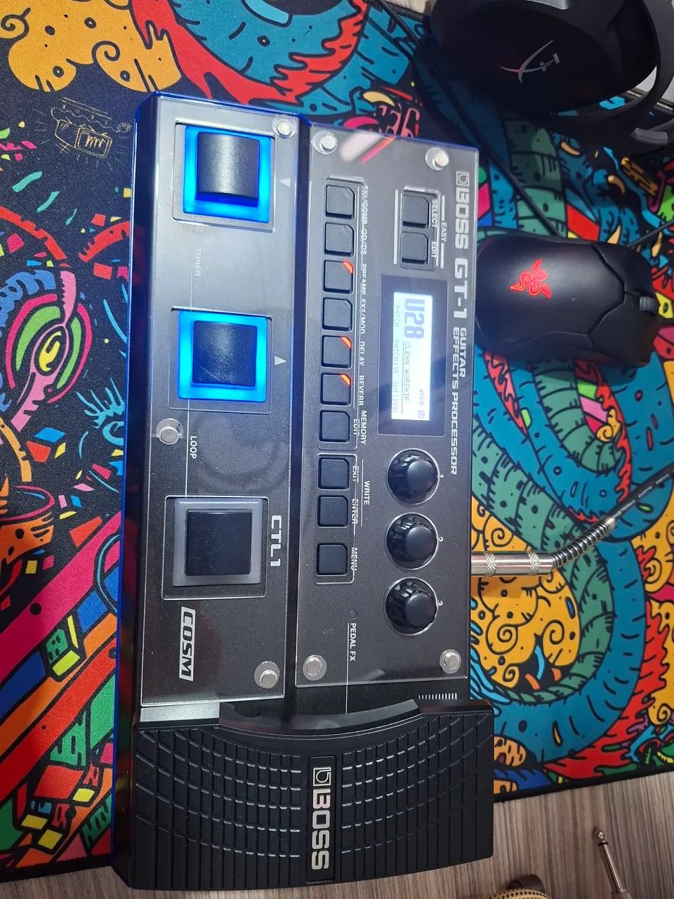 Boss GT-1 (case, fonte, presets workship e johny Magra, chocolate