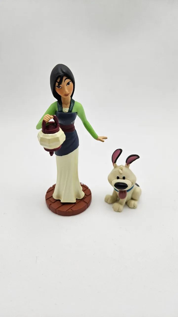 Miniaturas Mulan e Irmãozinho (Disney Store)