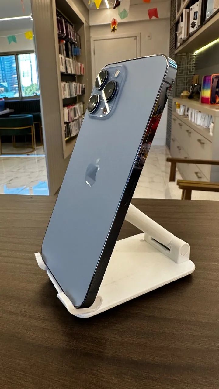 IPHONE 13 PRO MAX 128GB AZUL SEMINOVO / LOJA FÍSICA - Celulares e