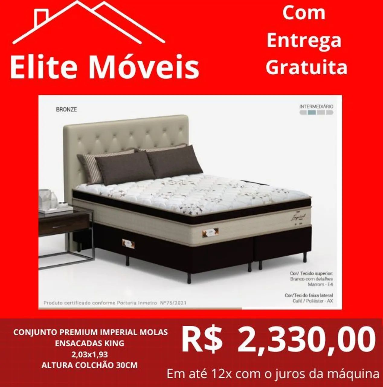 Cama Super King Nova com garantia de fabrica. 