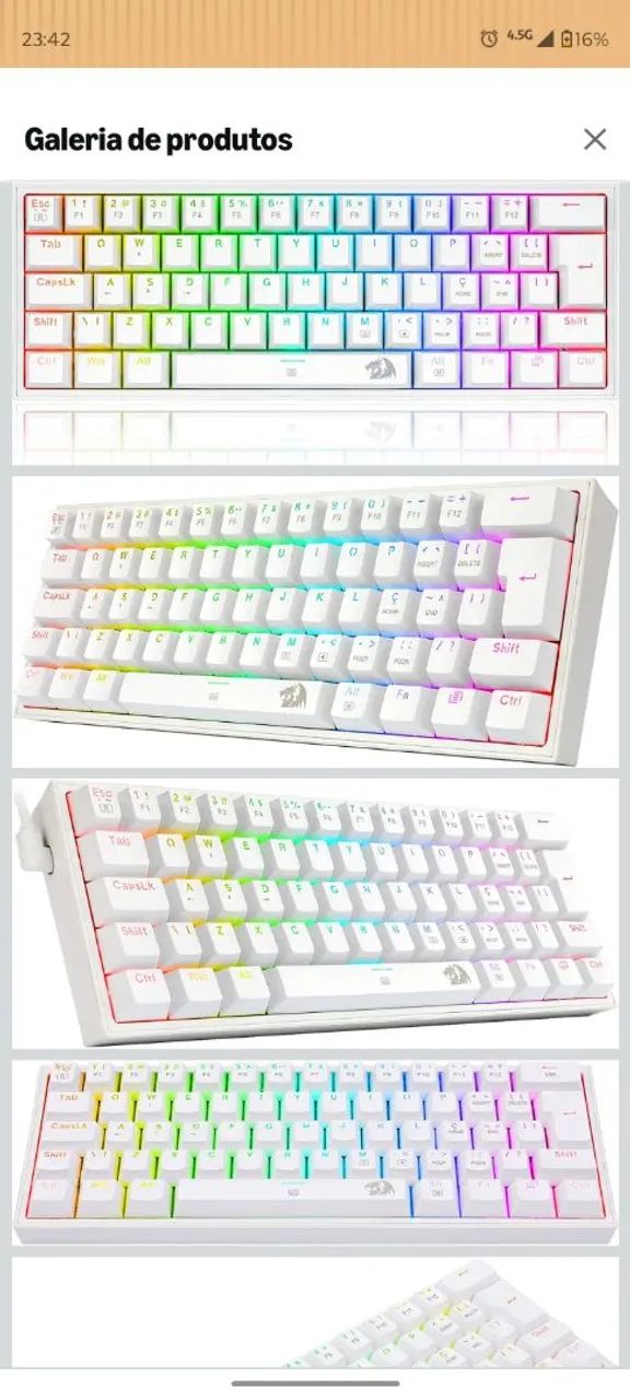 Teclado mecânico fizz redragon switch red 60% - Foto 2